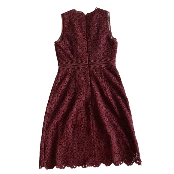 Forever New deep purple plum lace/crochet embroidered bodycon dress size 2 - Picture 2 of 6